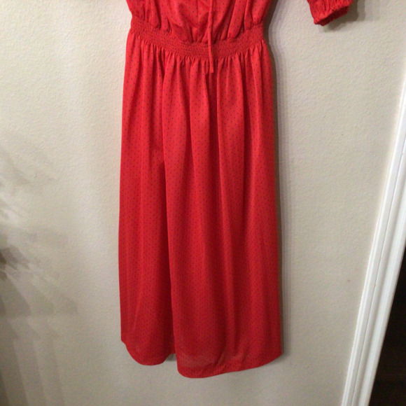 Vintage Strait  lane dress. Red with navy polka dots. Size 8 - Picture 2 of 9